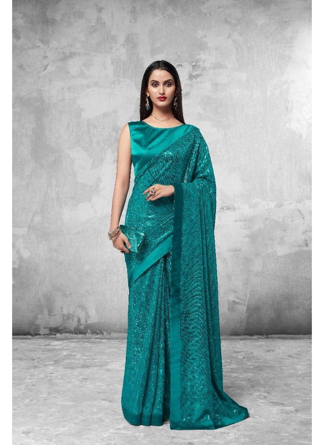 Anmol Innara Latest Designer Georgette Party Wear Heavy Worked Saree Collection 